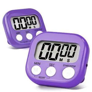 2 Pack Purple Digital Kitchen Timer Magnetic Digital Timer with Big Display Loud Ring Cooking Timers for Kitchen Electronic Timers for Cooking, Game, Gym, Break Time, Classroom (2, Purple) 2 Pack Purple Digital Kitchen Timer Magnetic Digital Timer with Big Display Loud Ring Cooking Timers for Kitchen Electronic Timers for Cooking, Game, Gym, Break Time, Classroom (2, Purple)