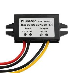 Waterproof DC 12V/24V to 5V 3A Buck Converter, Open Wire | Stable 5V/3A Output, Waterproof Sealed Enclosure, Built-in Multi-Protection, For Automotive & DIY Electronics Projects Waterproof DC 12V/24V to 5V 3A Buck Converter, Open Wire | Stable 5V/3A Output, Waterproof Sealed Enclosure, Built-in Multi-Protection, For Automotive & DIY Electronics Projects