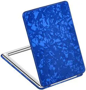 Compact Vanity Mirror for Men Women Girls, Slim Blue Rectangular Travel Makeup Mirror for Handbag Pocket Wallet, Portable Double-Sided Magnifying Cosmetic Mirror for Daily Work Business Compact Vanity Mirror for Men Women Girls, Slim Blue Rectangular Travel Makeup Mirror for Handbag Pocket Wallet, Portable Double-Sided Magnifying Cosmetic Mirror for Daily Work Business
