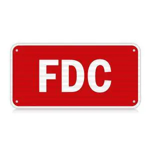 FDC Sign 12" x 6", Fire Department Connection Sign, 60 MIL | Engineer Grade Honeycomb Reflective Aluminum, UV Protected, Pre-drilled holes and Weatherproof FDC Sign 12" x 6", Fire Department Connection Sign, 60 MIL | Engineer Grade Honeycomb Reflective Aluminum, UV Protected, Pre-drilled holes and Weatherproof