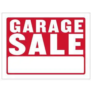 Garage Sale Sign, 12 x 16 in, Weather Resistant, Tapes, Tacks, Or Frames, for Yards Windows Real Estate Garage Sale Sign, 12 x 16 in, Weather Resistant, Tapes, Tacks, Or Frames, for Yards Windows Real Estate