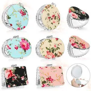 8 Pieces Compact Mirror Bulk for Purse Flower Small Floral Retro Folding Portable Pocket Mirror Makeup Vintage for Mother's Day Women Travel Tea Party Birthday Gift(Silver Edge) 8 Pieces Compact Mirror Bulk for Purse Flower Small Floral Retro Folding Portable Pocket Mirror Makeup Vintage for Mother's Day Women Travel Tea Party Birthday Gift(Silver Edge)