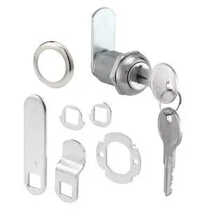 U 9943KA Diecast Keyed Alike Drawer and Cabinet Lock 3 Cams, Trim Collar, 2 Washers, 2 Keys and Fasteners 7/8 In. Length for 9/16 In. Max Panel Thickness, Stainless Steel (1 Set) U 9943KA Diecast Keyed Alike Drawer and Cabinet Lock 3 Cams, Trim Collar, 2 Washers, 2 Keys and Fasteners 7/8 In. Length for 9/16 In. Max Panel Thickness, Stainless Steel (1 Set)