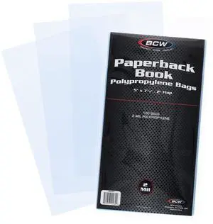 Paperback Book Bags - 100-Pack | 5 x 7 3/8 Inches | Crystal Clear Polypropylene, Acid-Free Protection for Your Pocket Paperbacks | Book Covers for Paperbacks Paperback Book Bags - 100-Pack | 5 x 7 3/8 Inches | Crystal Clear Polypropylene, Acid-Free Protection for Your Pocket Paperbacks | Book Covers for Paperbacks