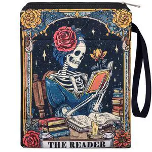 Gothic Book Sleeve Pouch - Books Covers Protector for Paperbacks | Waterproof Library Reading Accessories with Handle Pocket Birthday Halloween Christmas Gift for Reader Student Women Gothic Book Sleeve Pouch - Books Covers Protector for Paperbacks | Waterproof Library Reading Accessories with Handle Pocket Birthday Halloween Christmas Gift for Reader Student Women