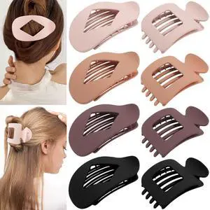 8Pcs Flat Hair Clips for Women - Large Matte Flat Claw Clips 2 Styles Strong Hold Lay Down Claw Clips for Women Thick & Thin Hair Styling Accessories 8Pcs Flat Hair Clips for Women - Large Matte Flat Claw Clips 2 Styles Strong Hold Lay Down Claw Clips for Women Thick & Thin Hair Styling Accessories
