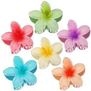 Flower Hair Clips 6 PCS Hair Accessories for Women - Hawai | Hawaiian Claw Clips for Vacation Hibiscus Hair Claw Clips for Girls Cute Large Hair Clips for Thick and Thin Hair Plumeria Flower Hair Clips 6 PCS Hair Accessories for Women - Hawai | Hawaiian Claw Clips for Vacation Hibiscus Hair Claw Clips for Girls Cute Large Hair Clips for Thick and Thin Hair Plumeria