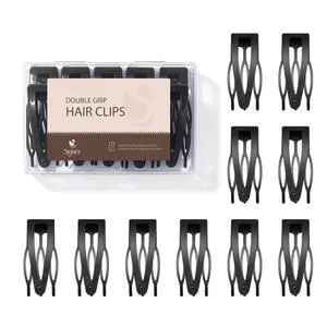 10 Pcs Double Grip Hair Clips, Metal Snap Hair Clips Hair Barrettes | Non Slip Hair Clips Black Barrettes Women Hair Styling Hair Accessories for Thin Thick Hair 10 Pcs Double Grip Hair Clips, Metal Snap Hair Clips Hair Barrettes | Non Slip Hair Clips Black Barrettes Women Hair Styling Hair Accessories for Thin Thick Hair