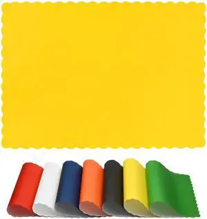 Paper Placemats for Dining Table Disposable Scalloped Edges Color Table Mats Great for Parties and Christmas Table Decorations 10"x14" (Yellow) 50ct Paper Placemats for Dining Table Disposable Scalloped Edges Color Table Mats Great for Parties and Christmas Table Decorations 10"x14" (Yellow) 50ct