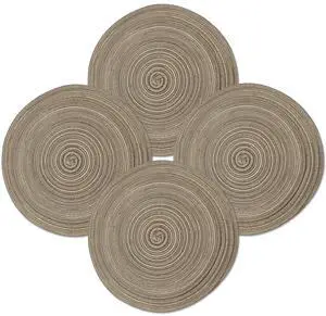 Round Placemats Set of 4 Braided Dining Table Kitchen Decor Mets | 14.5 Inch Dining Room Fall Table Decor Cotton Polyester Round Table Cloth Braided Place Mats Round Placemats Set of 4 Braided Dining Table Kitchen Decor Mets | 14.5 Inch Dining Room Fall Table Decor Cotton Polyester Round Table Cloth Braided Place Mats