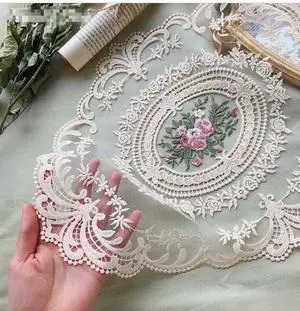2Pack Retro Lace Placemats, French Crochet Doilies, Handmade Embroidered Table Mats, 12x16-in Beige Place Mats Cup Mat 2Pack Retro Lace Placemats, French Crochet Doilies, Handmade Embroidered Table Mats, 12x16-in Beige Place Mats Cup Mat