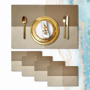 Placemats Set of 4 Vinyl Washable Coffee Square Placemats, 18"x12" Wipeable Heat-Resistant Non-Slip Easy Clean Table Mats Ideal for Dining Table Table Runner and Outdoor (4, Coffee Square) Placemats Set of 4 Vinyl Washable Coffee Square Placemats, 18"x12" Wipeable Heat-Resistant Non-Slip Easy Clean Table Mats Ideal for Dining Table Table Runner and Outdoor (4, Coffee Square)