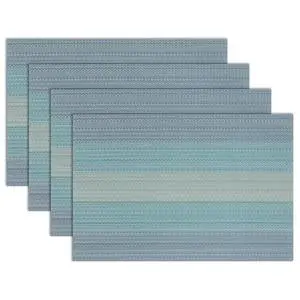 Placemats Set of 4, Washable Vinyl Woven Placemats, Heat Resistant & Wipeable Table Mats for Kitchen Dining Table (Blue) Placemats Set of 4, Washable Vinyl Woven Placemats, Heat Resistant & Wipeable Table Mats for Kitchen Dining Table (Blue)