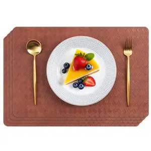 Indoor/Outdoor Washable Vinyl Faux Leather Placemats, Set of 4 Indoor/Outdoor Washable Vinyl Faux Leather Placemats, Set of 4