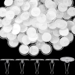 55 Pack Self-Adhesive Ceiling Hooks for Hanging, Sticky No-Drill Ceiling Discs with Metal Hook, Transparent Wall Hook Hanger for Wedding Birthday Party Christams Decorations 55 Pack Self-Adhesive Ceiling Hooks for Hanging, Sticky No-Drill Ceiling Discs with Metal Hook, Transparent Wall Hook Hanger for Wedding Birthday Party Christams Decorations
