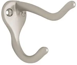 Heavy Duty (1-Pack) Coat and Hat Wall Hooks Double Hooks for Mounted Hanging Matte Nickel Wall Mount Hanger Backpack, Purse, Bag, Towel Organization Decorative Wall Hooks B59303G-SN-C Heavy Duty (1-Pack) Coat and Hat Wall Hooks Double Hooks for Mounted Hanging Matte Nickel Wall Mount Hanger Backpack, Purse, Bag, Towel Organization Decorative Wall Hooks B59303G-SN-C
