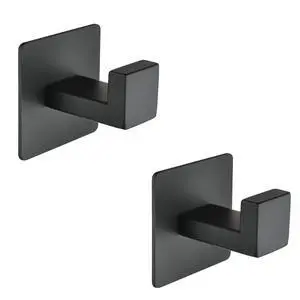 Right Angle Adhesive Hooks, 2-Pack Heavy Duty Stainless Steel Wall Hooks, No Drill Stick on Hooks for Towels Robes Hats - Space Saving for Bathroom Kitchen Door Cabinet (Matte Black) Right Angle Adhesive Hooks, 2-Pack Heavy Duty Stainless Steel Wall Hooks, No Drill Stick on Hooks for Towels Robes Hats - Space Saving for Bathroom Kitchen Door Cabinet (Matte Black)