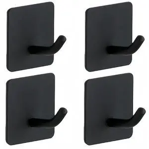 4-Pack Elephant Nose Adhesive Hooks (Black) | Heavy Duty 11-16 lbs, 304 Stainless Steel No Drill Wall Hooks for Bathroom Kitchen 4-Pack Elephant Nose Adhesive Hooks (Black) | Heavy Duty 11-16 lbs, 304 Stainless Steel No Drill Wall Hooks for Bathroom Kitchen
