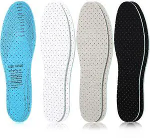 3 Pairs Breathable Shoe Insoles Inserts,White, Black, Grey | Breathable Perforated Inserts for Women Men, Double-Layer Latex Foam, Replacement Insoles for Men 7-11 Woman 2-8, Cuttable 3 Pairs Breathable Shoe Insoles Inserts,White, Black, Grey | Breathable Perforated Inserts for Women Men, Double-Layer Latex Foam, Replacement Insoles for Men 7-11 Woman 2-8, Cuttable