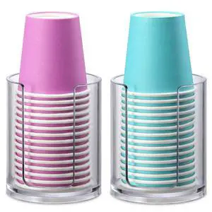 Bathroom Cup Dispenser, 2 Pack Mouthwash Cups Holder, Small Disposable Paper Cup Holders For Rinsing Cups On Bathroom Vanity Countertops Bathroom Cup Dispenser, 2 Pack Mouthwash Cups Holder, Small Disposable Paper Cup Holders For Rinsing Cups On Bathroom Vanity Countertops
