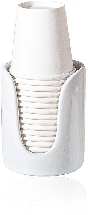 Bathroom Cup Dispenser Small Cup Holder for Bathroom, Ceramic Mouthwash Cups 3 4 oz Cup Dispenser Accessories, 1 Pack, White Bathroom Cup Dispenser Small Cup Holder for Bathroom, Ceramic Mouthwash Cups 3 4 oz Cup Dispenser Accessories, 1 Pack, White