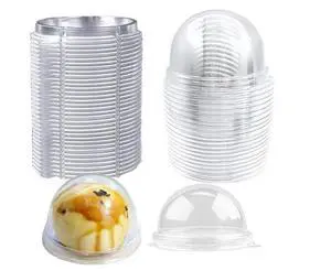 50 Pack 2 Inch Clear Plastic Mini Cake Box, Silver | Muffins Box, Cookies Box, Dome Box, Wedding Birthday Gift Box 50 Pack 2 Inch Clear Plastic Mini Cake Box, Silver | Muffins Box, Cookies Box, Dome Box, Wedding Birthday Gift Box