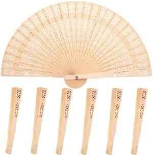 Decorative Hand Fans Foldable, 6 Packs Wooden Vintage Handheld | Folding Sandalwood Hollow Carved Fans Handheld Chinese, and Japanese Style Crafts for Gifts, Photography Props, Home Decor Decorative Hand Fans Foldable, 6 Packs Wooden Vintage Handheld | Folding Sandalwood Hollow Carved Fans Handheld Chinese, and Japanese Style Crafts for Gifts, Photography Props, Home Decor