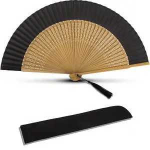 Folding Hand Fan for Women, Japanese Bamboo Silk Handheld Foldable Fan for Hot Flashes, Church, Rave, Wedding Gift (Brown-Bamboo-S) Folding Hand Fan for Women, Japanese Bamboo Silk Handheld Foldable Fan for Hot Flashes, Church, Rave, Wedding Gift (Brown-Bamboo-S)