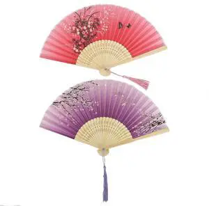2 Pieces Handheld Fans | Silk Folding Foldable Fans Vintage Bamboo Frames Chinese Japanese Fans for Dancing Cosplay Wedding Party Props Decoration 2 Pieces Handheld Fans | Silk Folding Foldable Fans Vintage Bamboo Frames Chinese Japanese Fans for Dancing Cosplay Wedding Party Props Decoration