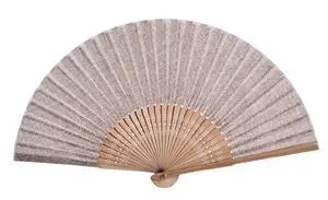 Hand Fan with Beautiful Fabric Printed (Coffee) Hand Fan with Beautiful Fabric Printed (Coffee)
