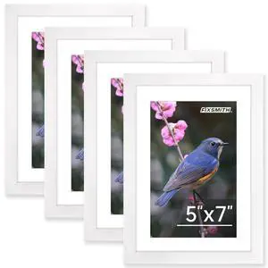5x7 Picture Frame Bulk-4 Pack, Photo Frame with HD Plexiglass, Display Pictures 4x6 with Mat or 5x7 Without Mat, White Picture Frames Collage Wall Decor, Wall & Tabletop Picture Frames 5x7 Picture Frame Bulk-4 Pack, Photo Frame with HD Plexiglass, Display Pictures 4x6 with Mat or 5x7 Without Mat, White Picture Frames Collage Wall Decor, Wall & Tabletop Picture Frames