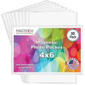 Magnetic Pocket Picture Frame, White, Holds 4 x 6 Inches Photos, 10, Made in the USA Pack (14610) Magnetic Pocket Picture Frame, White, Holds 4 x 6 Inches Photos, 10, Made in the USA Pack (14610)