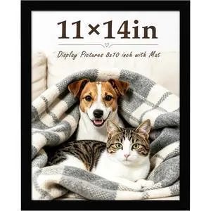 11x14 Picture Frame, Display Pictures 8 x 10 with Mat, Black | 11 x 14 Picture frame for Wall Mounting Display, Photo Frames, 1 Pack 11x14 Picture Frame, Display Pictures 8 x 10 with Mat, Black | 11 x 14 Picture frame for Wall Mounting Display, Photo Frames, 1 Pack