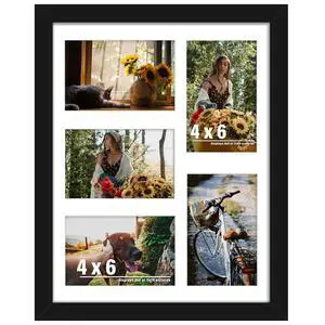 11x14 Collage Picture Frame Displays Five 4x6 inch Photos | Wall & Tabletop Display, Horizontal & Vertical, 11x14 (Without Mat) Photo Frame, Premium MDF & Shatterproof Acrylic 11x14 Collage Picture Frame Displays Five 4x6 inch Photos | Wall & Tabletop Display, Horizontal & Vertical, 11x14 (Without Mat) Photo Frame, Premium MDF & Shatterproof Acrylic