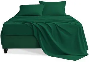 Twin Sheets Set, 3 Pieces Hotel Luxury Soft Microfiber Bed Sheets Set, Up to 16" Deep Pockets, Oeko-Tex Sheets with Elastic, Breathable, Wrinkle Free (Forest Green, Twin) Twin Sheets Set, 3 Pieces Hotel Luxury Soft Microfiber Bed Sheets Set, Up to 16" Deep Pockets, Oeko-Tex Sheets with Elastic, Breathable, Wrinkle Free (Forest Green, Twin)