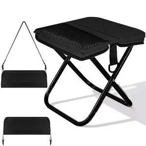 Ultra-Thin Portable Folding Stool - 1.97" Slim Fold, 0.99LB Lightweight, 200LB Capacity Camping Chair for Adults, Compact Collapsible Seat for Outdoor Fishing, Hiking, Events & QueueBlack Ultra-Thin Portable Folding Stool - 1.97" Slim Fold, 0.99LB Lightweight, 200LB Capacity Camping Chair for Adults, Compact Collapsible Seat for Outdoor Fishing, Hiking, Events & QueueBlack