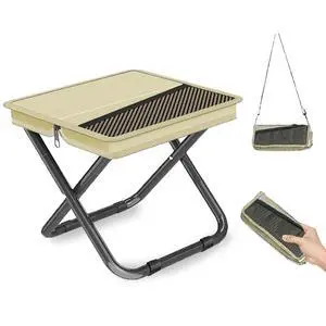 Portable Pocket Stool Seating,Ultralight Foldable Camp Stool with Compact Carry Bag, Heavy-Duty 220LBS Capacity for Outdoor Hiking, Fishing, Travel (Khaki, Medium) Portable Pocket Stool Seating,Ultralight Foldable Camp Stool with Compact Carry Bag, Heavy-Duty 220LBS Capacity for Outdoor Hiking, Fishing, Travel (Khaki, Medium)