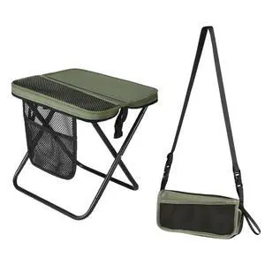 Foldable Sling Camping Chair with Crossbody Carry Bag, 12 Inch Compact Folding Stool, Portable Outdoor Seat for Fishing, Hiking, Gardening, Supports 220lbs Foldable Sling Camping Chair with Crossbody Carry Bag, 12 Inch Compact Folding Stool, Portable Outdoor Seat for Fishing, Hiking, Gardening, Supports 220lbs