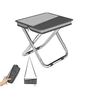 2 in 1 Collapsible Camping Stool & Sling Bag, Aluminum Alloy Frame, 220LB Load Capacity, Portable Folding Fishing Stool for Outdoor Activities, Grey (Medium) 2 in 1 Collapsible Camping Stool & Sling Bag, Aluminum Alloy Frame, 220LB Load Capacity, Portable Folding Fishing Stool for Outdoor Activities, Grey (Medium)