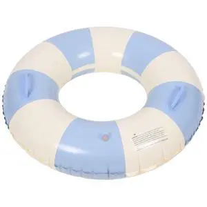 Inflatable Swim Circle with Handles, Adult Pool, Vintage Blue Striped Swim Ring for Pool and Beach Use Inflatable Swim Circle with Handles, Adult Pool, Vintage Blue Striped Swim Ring for Pool and Beach Use