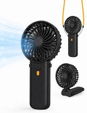 Portable Mini Fan, Quiet Foldable Fan with Lanyard (Black) | 4 Speeds, 15H Rechargeable Battery, Portable Pan for Travel, Home, Office, Outdoor, Makeup, Women, Men, Black Portable Mini Fan, Quiet Foldable Fan with Lanyard (Black) | 4 Speeds, 15H Rechargeable Battery, Portable Pan for Travel, Home, Office, Outdoor, Makeup, Women, Men, Black