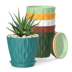 4 Inch Plant Pots, 6 Pack Indoor Flower Pots, Planters with Drainage Holes and Trays for Orchids, Violets, Succulents, Herbs, and Other Plants,Corolful 4 Inch Plant Pots, 6 Pack Indoor Flower Pots, Planters with Drainage Holes and Trays for Orchids, Violets, Succulents, Herbs, and Other Plants,Corolful