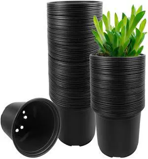 100 Pack Nursery Pots, 4 5 6 Inch Nursery Pot for Plants, Plastic Plant Pots with Drainage Holes, Garden Flower Pots for Transplanting, Succulents, Cuttings, Seedlings(4inch,100pcs) 100 Pack Nursery Pots, 4 5 6 Inch Nursery Pot for Plants, Plastic Plant Pots with Drainage Holes, Garden Flower Pots for Transplanting, Succulents, Cuttings, Seedlings(4inch,100pcs)