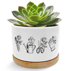 Gardening Gifts Planter Pots, Gardener Gifts for Women Mom Grandma, Gardening Lovers Ceramic Succulent Plant Flower Planters for Home Office Desk Table Shelf(No Plants) Gardening Gifts Planter Pots, Gardener Gifts for Women Mom Grandma, Gardening Lovers Ceramic Succulent Plant Flower Planters for Home Office Desk Table Shelf(No Plants)