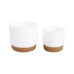 2pcs White Flower Pots Self Watering Automatic Water Absorption Storage Circular Double Layer with Tray Succulent Flower Pots Tabletop Decoration 2pcs White Flower Pots Self Watering Automatic Water Absorption Storage Circular Double Layer with Tray Succulent Flower Pots Tabletop Decoration