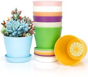 8 Pcs Plant Pots,3.8" Flower Pots,Gardening Gifts,Plastic Pot for Plants,Nursery Succulent Pot Planters for Indoor Plants,Small Flower Pots,Cute Plant Pots 8 Pcs Plant Pots,3.8" Flower Pots,Gardening Gifts,Plastic Pot for Plants,Nursery Succulent Pot Planters for Indoor Plants,Small Flower Pots,Cute Plant Pots