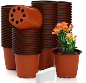 Nursery Pots 100 PCS 4 Inch Plant Pots with 100 Labels, Planting Pot for Plants Indoor Outdoor, Plastic Flower Pot for Seedlings Transplanting Small Plants Growing Nursery Pots 100 PCS 4 Inch Plant Pots with 100 Labels, Planting Pot for Plants Indoor Outdoor, Plastic Flower Pot for Seedlings Transplanting Small Plants Growing