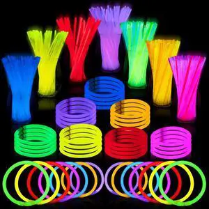 100 Pcs 8" Glow sticks Bulk Party Favors Pack, Neon Glow in the Dark Party Supplies, Light Up Necklaces and Bracelets with Connectors, Easter, Football, Birthday Decorations 100 Pcs 8" Glow sticks Bulk Party Favors Pack, Neon Glow in the Dark Party Supplies, Light Up Necklaces and Bracelets with Connectors, Easter, Football, Birthday Decorations