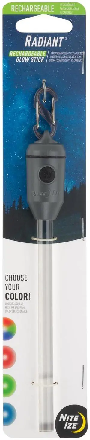 Radiant Rechargeable LED Glow Stick - Disc-O Select - Color Changing Light for Nighttime Visibility & Outdoor Use - Chemical-Free, Waterproof & Rechargeable Glow Stick - Includes S-Biner Radiant Rechargeable LED Glow Stick - Disc-O Select - Color Changing Light for Nighttime Visibility & Outdoor Use - Chemical-Free, Waterproof & Rechargeable Glow Stick - Includes S-Biner