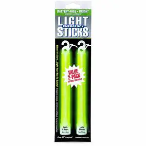 27217 8-Hour Emergency Lightsticks, Green (2 Pack) | Activate with a bend and shake for bright illumination; cool to touch and easy to store in homes, offices and cars. 27217 8-Hour Emergency Lightsticks, Green (2 Pack) | Activate with a bend and shake for bright illumination; cool to touch and easy to store in homes, offices and cars.